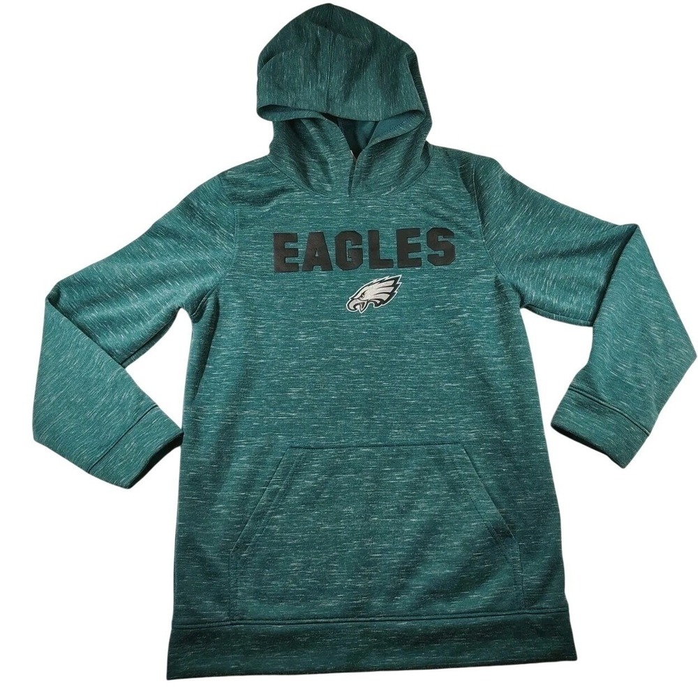 NFL‎ Team Apparel Philadelphia Eagles Youth XL Hoodie Green Space Dye Pullover